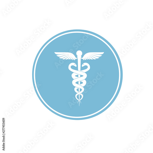 Caduceus medical symbol, graphic vector