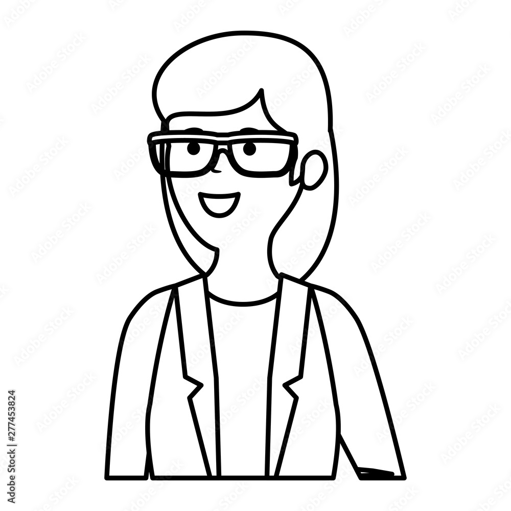 young professional woman with glasses