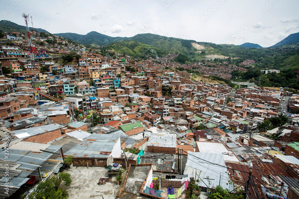 Medellín, Antioquia / Colombia - July 8, 2019. Commune 13, San Javier is one of the 16 communes of the city, located to the west of the Western Central Zone of the city.
