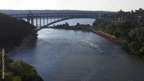 New York City Inwwod Hill Park Over River Aerial View Bridge photo