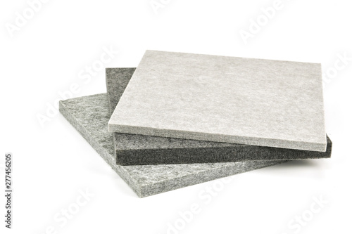 acoustic board materials on white background