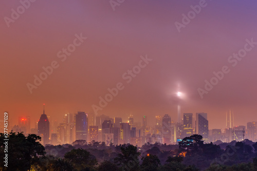 Photography kuala lumpur, malaysia city skyline during sunrise