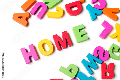 Colorful Word ' HOME ' on White Background 