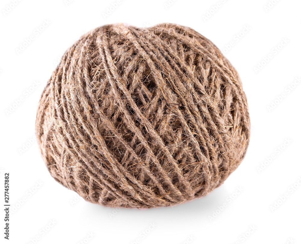 The skein of jute twine isolated on the white background The skein of jute twine isolated on the white background