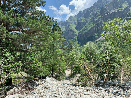 Russia, North Ossetia. Tsey gorge in sunny June day photo