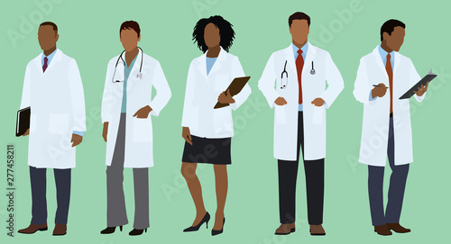 Black or African Doctors Wearing Lab Coats