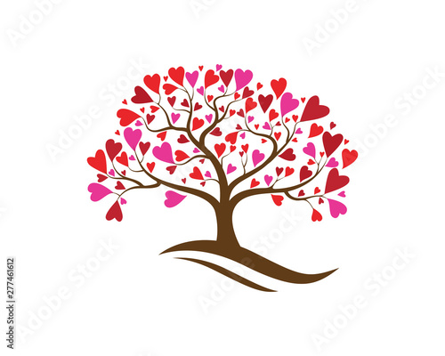 Love tree with heart leaves...