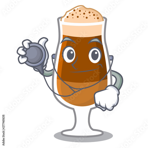 Doctor americano cafe served in character glasses