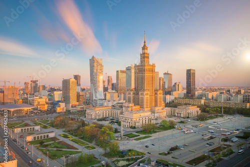 Aerial photo of  Warsaw city skyline