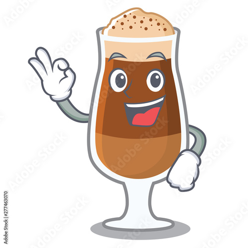 Okay americano cafe isolated with the mascot