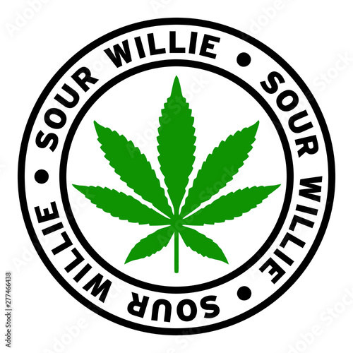 Round Sour Willie Marijuana Strain Clipart