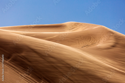 Desert Sahara with beautiful lines and colors at sunrise. Merzouga  Morocco