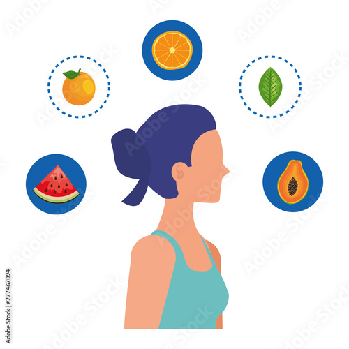 young sport woman with healthy food photo