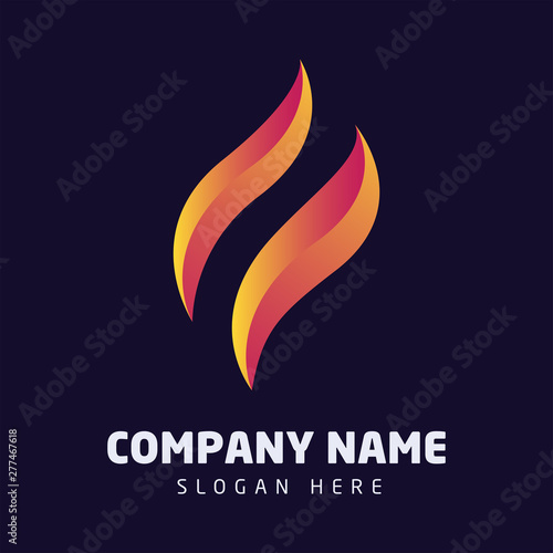 Fire Logo Template. Vector Flame. Abstract Logo template.