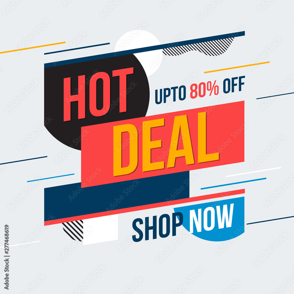 Obraz premium Sale banner. hot deal. Vector illustration. Concept advertising.