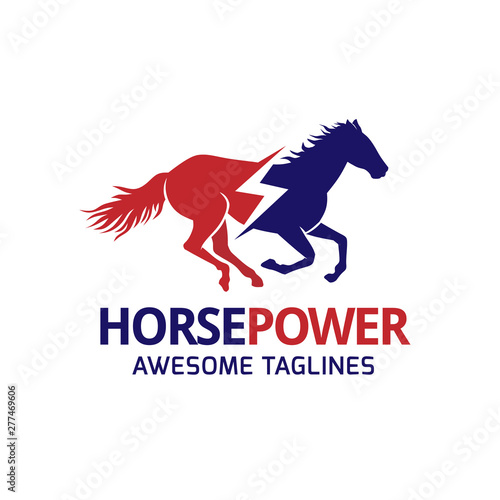 creative horse power logo concept illustration