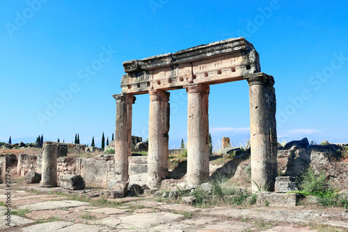 Columns on Frontinus street, Hierapolis, Pamukkale, Turkey