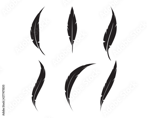 feather pen logo vector illustration