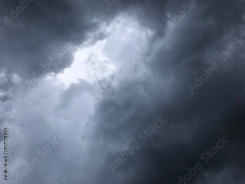 background of dramatic heavy dark clouds on the sky