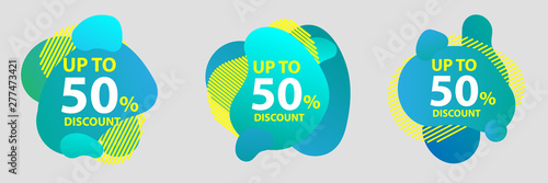 set of promotion banner template design,abstract liquid element, abstract geometric shape banner