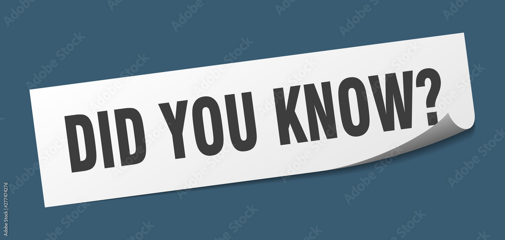 did you know sticker. did you know square isolated sign. did you know