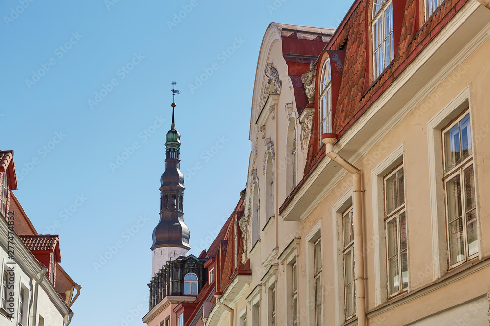 Fototapeta premium Downtown architecture of old town city of Tallinn in Estonia