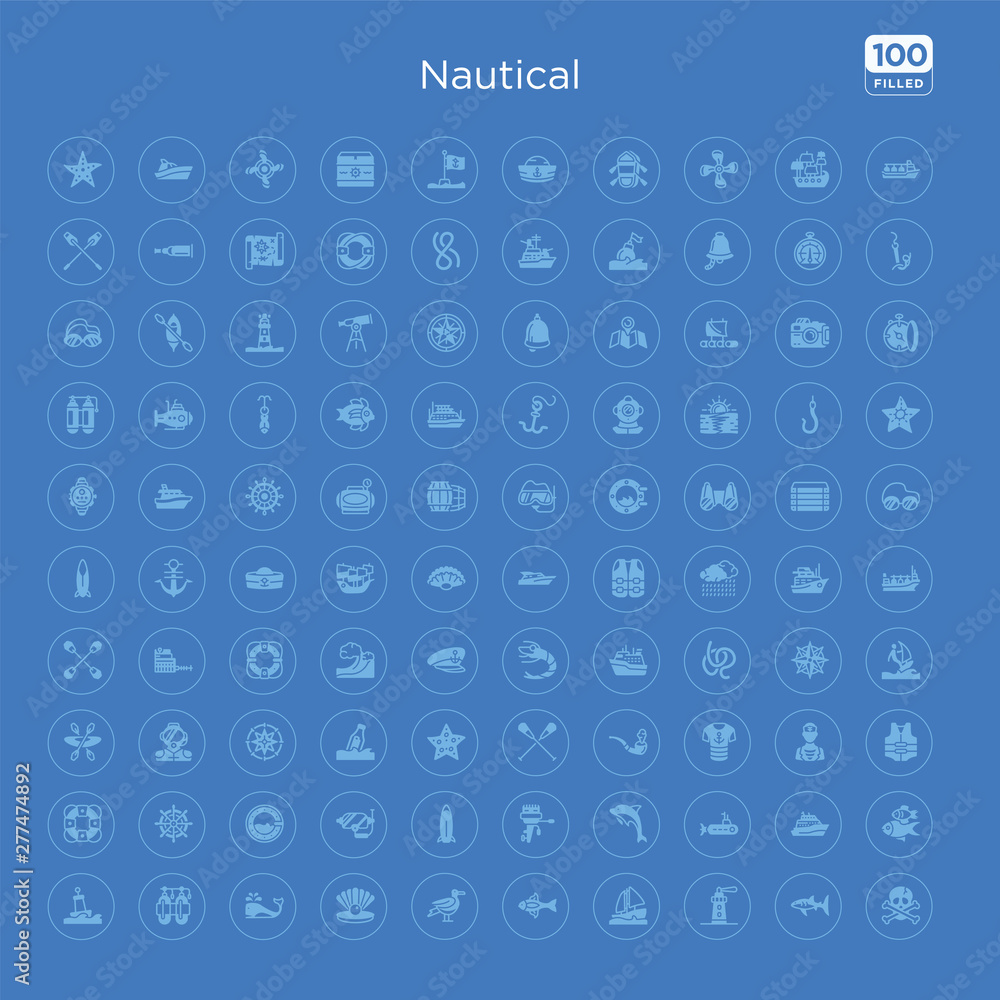 100 blue round nautical vector icons set such as fishes, yatch, submarine, dolphin, boat engine, surfboard, snorkel, porthole. 100 blue round nautical vector icons set such as fishes, yatch, submarine, dolphin, boat engine, surfboard, snorkel, porthole.