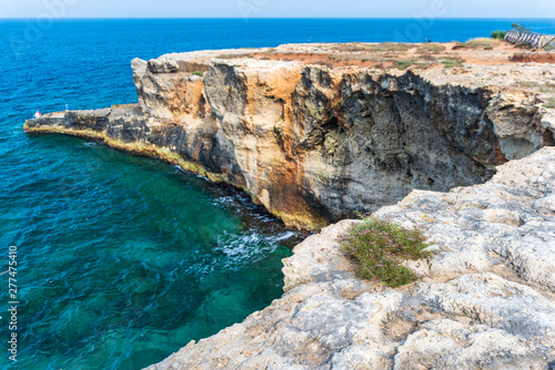 Dreamlike Salento. Bay of Torre dell'Orso and stacks of the two sisters. Puglia, Italy