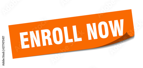enroll now sticker. enroll now square isolated sign. enroll now