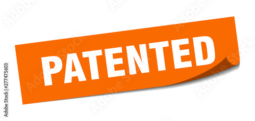 patented sticker. patented square isolated sign. patented