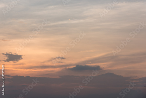 Beautiful dreamy fire cloud scene in the evening sky © bqmeng