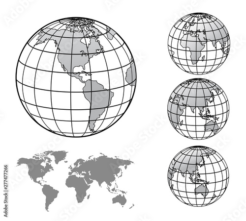 world globe with world map