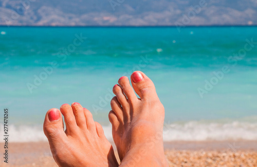 Sea beach feet holidays