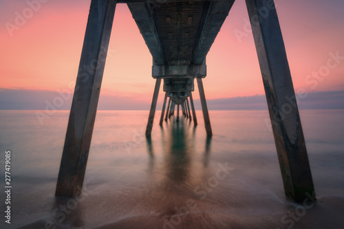 Colorful Sunrise at the Pier, Florida, USA photo