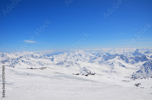 Landscape of beautiful slopes of the Caucasus Mountains, Elbrus © Rinitka