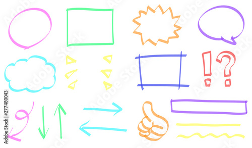 蛍光ペンで描いた図形
