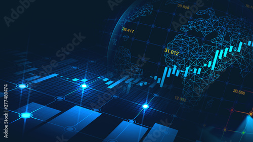 Stock market or forex trading graph in graphic concept