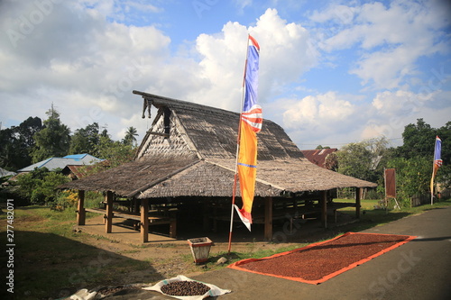 Sasadu, the traditional house of the Sahu tribe, an ancient indigenous tribe residing on the islands of Halmahera. photo