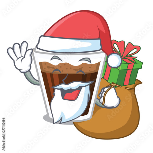 Santa with gift Irish coffe in the character shape