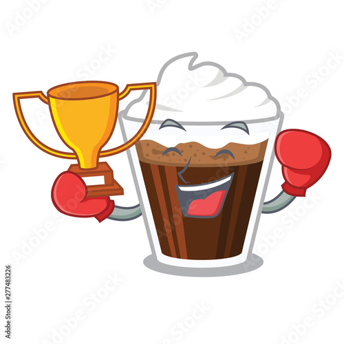 Boxing winner Irish coffe in the character shape