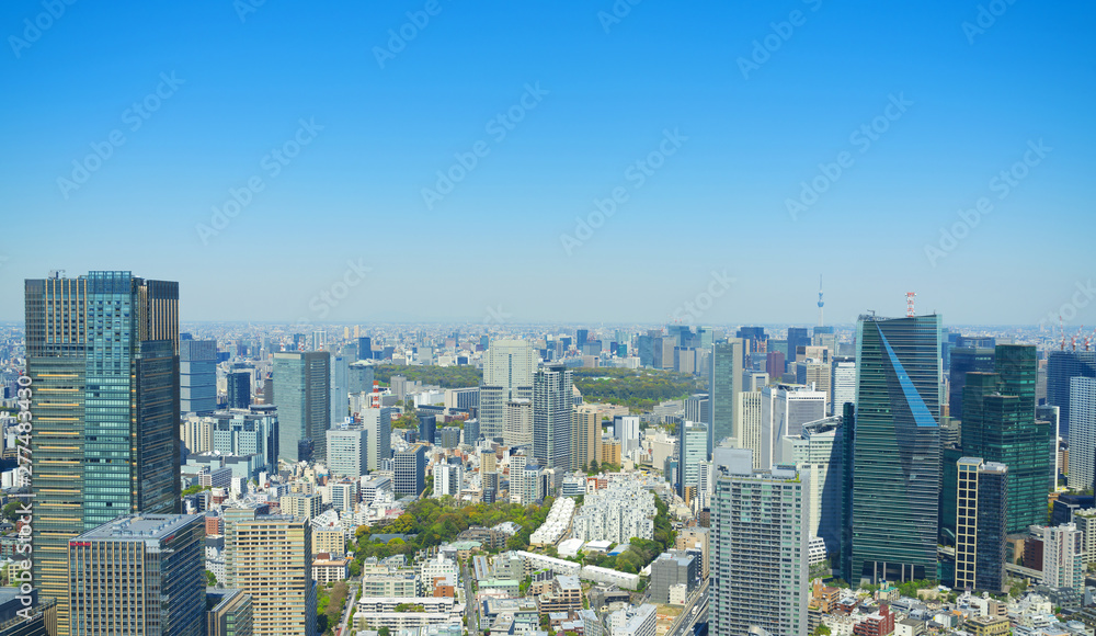 東京風景　六本木から望む皇居　丸の内　方面　2019　