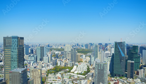 東京風景 六本木から望む皇居 丸の内 方面 2019 