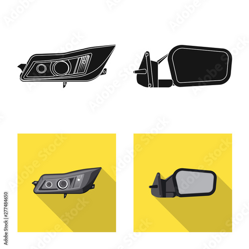 Isolated object of auto and part symbol. Set of auto and car stock symbol for web.