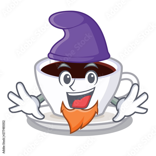 Elf latte macchiato isolated with the mascot