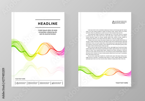 Universal Covers Design with Gradient Wave Line for Book, Booklet, Brochure, Pamphlet.