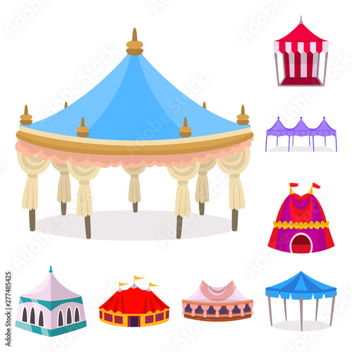 Isolated object of awning and shelter logo. Set of awning and canopy stock vector illustration.