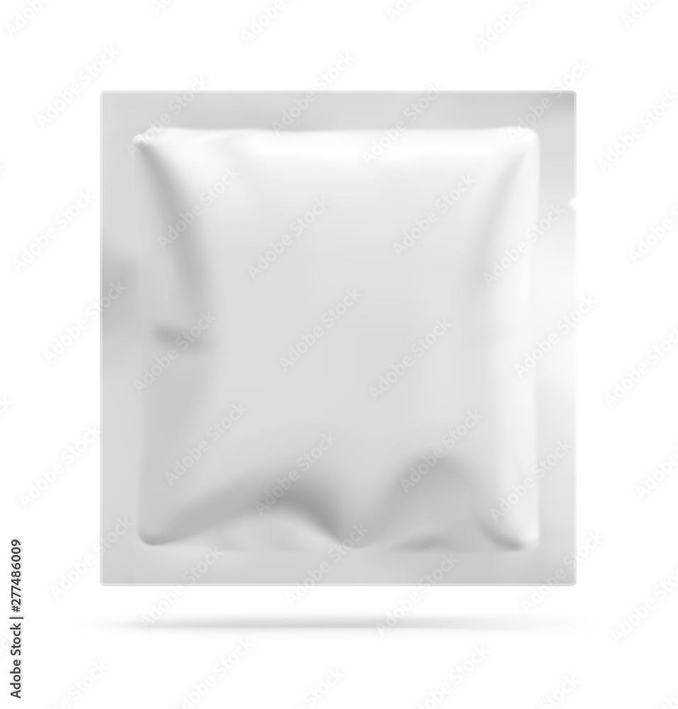 Blank sachet packaging for food, cosmetic and hygiene. Vector illustration on white background. Ready for your design. EPS10. Blank sachet packaging for food, cosmetic and hygiene. Vector illustration on white background. Ready for your design. EPS10.