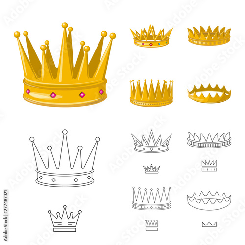 Isolated object of medieval and nobility symbol. Collection of medieval and monarchy stock vector illustration.