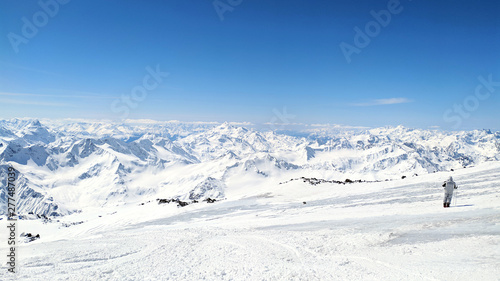 Landscape of beautiful slopes of the Caucasus Mountains, Elbrus © Rinitka