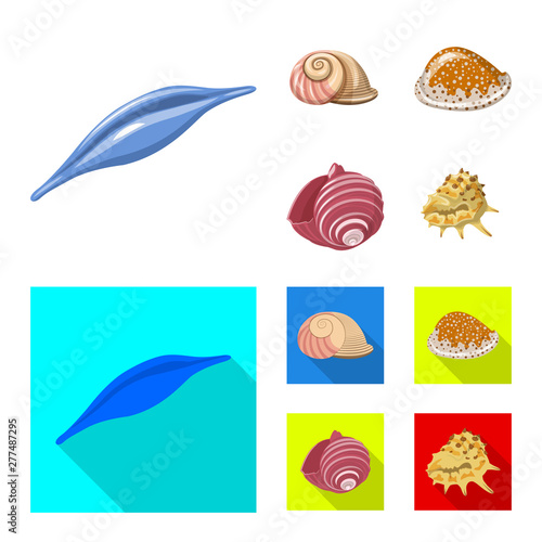 Vector illustration of animal and decoration sign. Set of animal and ocean stock symbol for web.